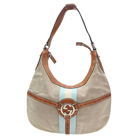 Gucci Hobo Monogram Web Reins 868166 Brown Canvas Shoulder Bag At 1stdibs