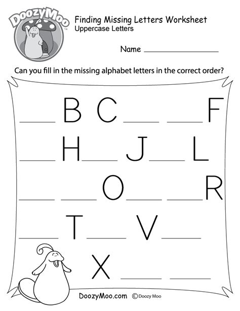 Kids can practice alphabetical order as well as writing uppercase and lowercase letters in this. Finding Missing Letters Worksheet (Free Printable | Letter ...
