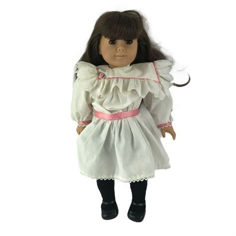 American Girl Doll Pleasant Company Brown Body Samantha Parkington White Dress Pleasantcompany