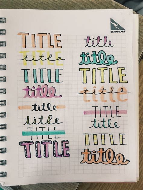 Some Title Lettering Ideas For Your Bullet Journalstyles For Your