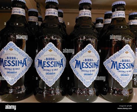Birra Messina Beer Bottles In A Supermarket Stock Photo Alamy