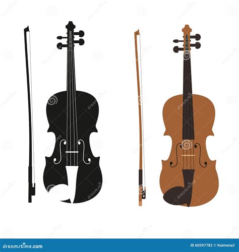 Vector Illustration Vector Violin With Fiddle Stick Stock Vector