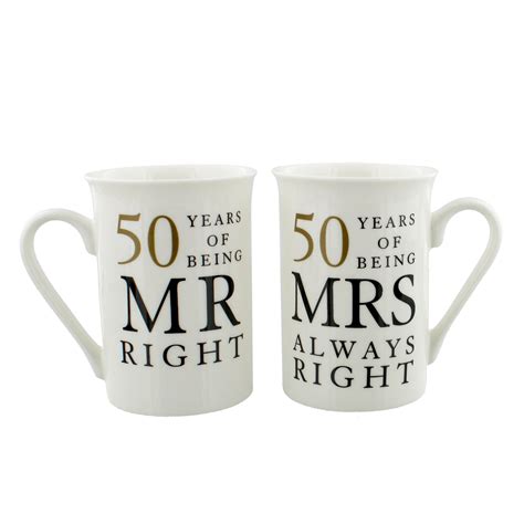Plus we have golden anniversary party ideas including invitations, decorations, surprises and more. 50th Anniversary Gift Set Two China Mugs Mr Right and Mrs ...