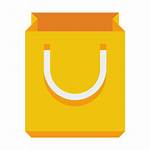 Icon Bag Shopping Icons Flat Basket Yellow