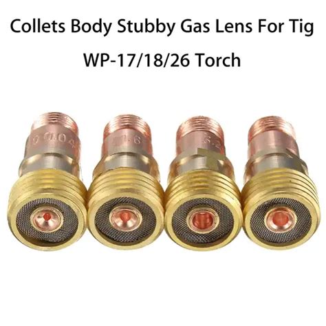 Brass Tig Welding Torch Collets Body Stubby Gas Lens Kit For Tig Wp