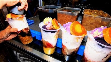 filipino street food halo halo shaved ice dessert youtube