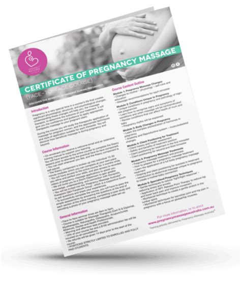 Certificate Of Pregnancy Massage Pregnancy Massage Australia