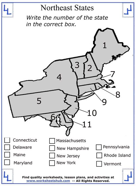 Northeast States And Capitals Quiz Free Printable Printable Form