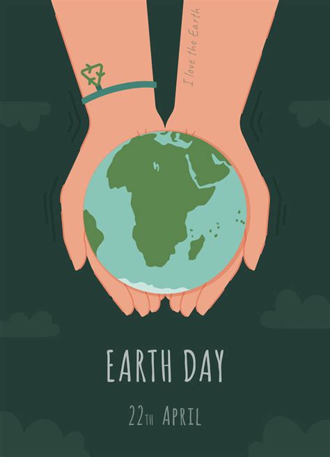 Dia Mundial Da Terra 22 De Abril Ilustração Vetorial Do Globo Em Mãos