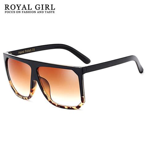royal girl new brand designer fashion women sunglasses oversize female flat top vintage sun