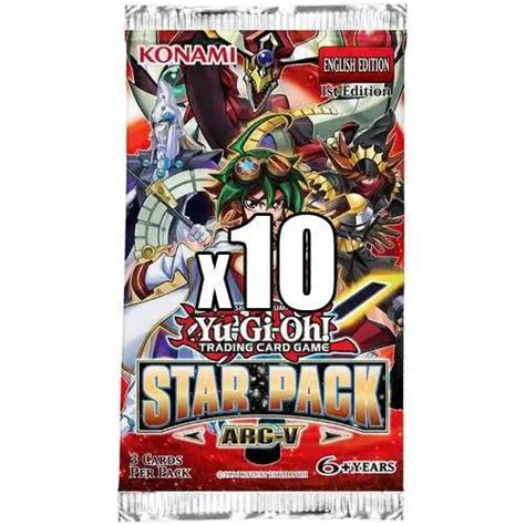 Yugioh Trading Card Game Star Pack Arc V Booster Pack 3 Cards Konami