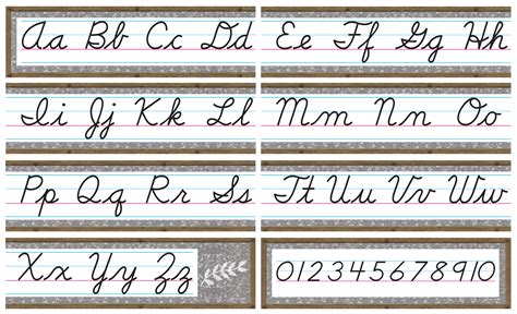 Cursive Alphabet For Classroom Wall