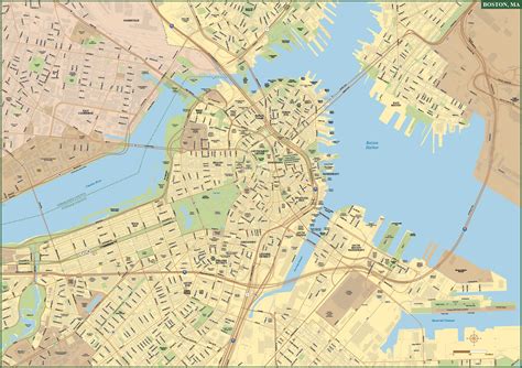 Map Of Boston Downtown Tourist Map Of English
