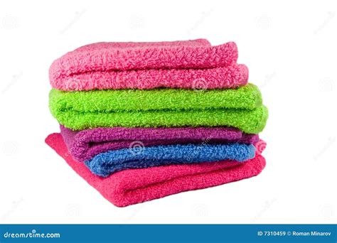 Colored Towels Stock Image Image Of Terry Five Pink 7310459