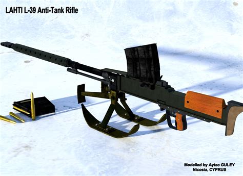 3d Obj Lahti L 39 Anti Tank Rifle Gun