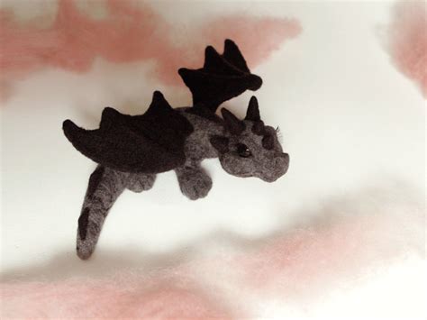 Black Baby Dragon Mystical Animal Fantasy Creature Cute Etsy