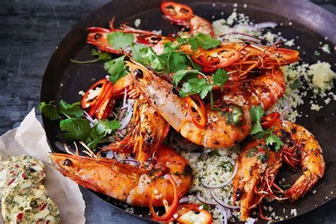 Tiger Prawns With Chermoula Butter Recipes Au