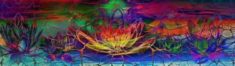 Hd Wallpaper Metaphysical Spiritual Surreal Dragon Lotus Flowers