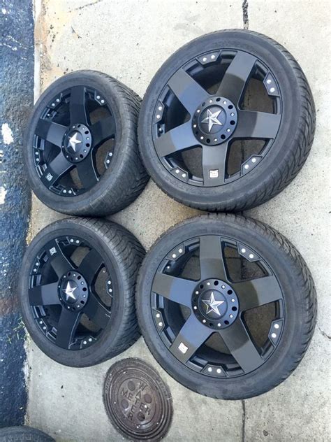 22” Black Xd Rockstar Rims And Tires 22 X D Rockstars Wheels 22s Xd