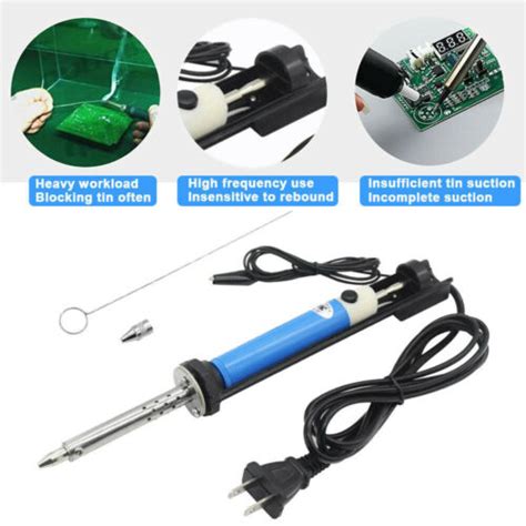 electric vacuum solder sucker desoldering suction pump iron gun drill rod tool ebay