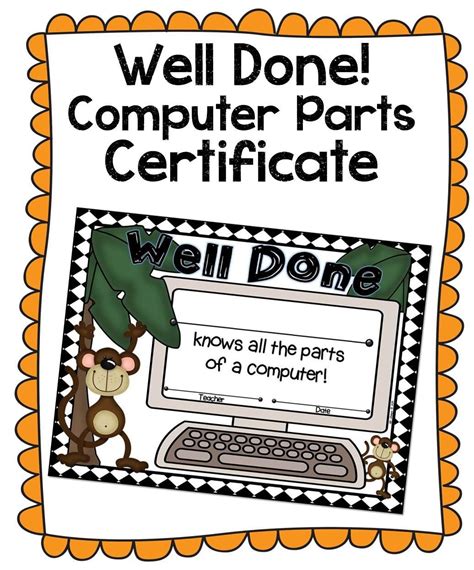 Award Your Computer Savvy Students With This Colorful Certificate Tpt
