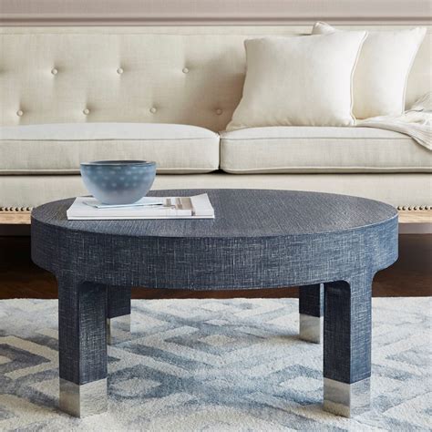 The accent piece you're looking for Dakota Round Coffee Table, Navy Blue - Bungalow 5