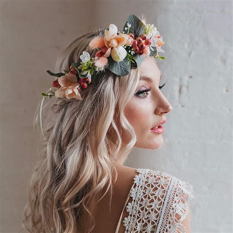 willow wedding flower crown headband uk handmade