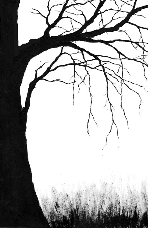 Creepy Tree Clipart Outline Clipground