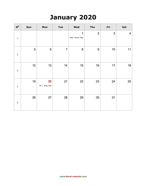 2020 Calendar Portrait Month By Month Free Printable Example Calendar