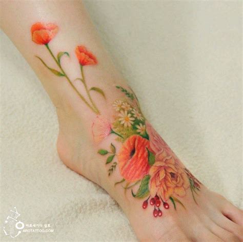Colorful Flower Tattoos That Look Like Watercolor Paintings Demilked