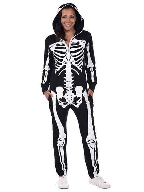 Womens Skeleton Halloween Costume Skeleton Jumpsuit