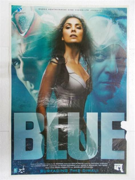 blue 2009 akshay kumar sanjay dutt lara katrina kaif rare poster bollywood film ebay