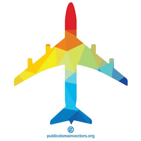 Passenger Aircraft Color Silhouette Public Domain Vectors