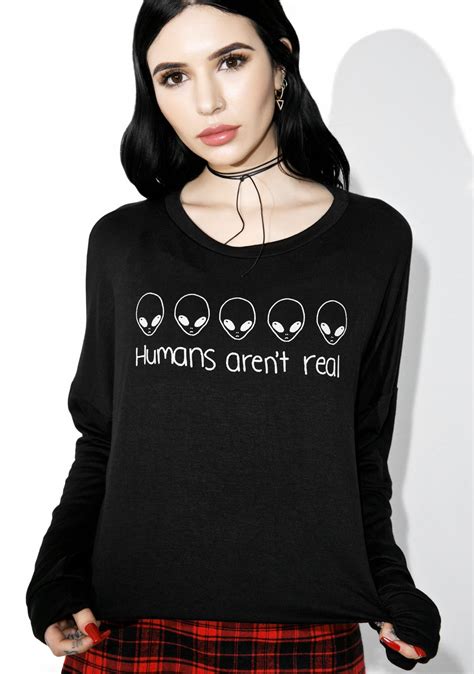 Humans Aren't Real Long Sleeve | Long sleeve sweatshirts, Long sleeve tops, Long sleeve