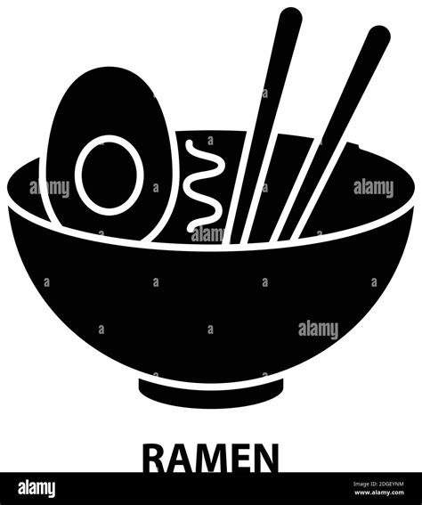 Ramen Symbol Icon Black Vector Sign With Editable Strokes Concept Illustration Stock Vector