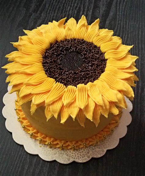 Sunflower Themed Birthday Cake