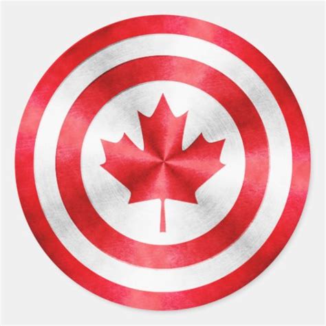 Captain Canada Hero Shield Classic Round Sticker Zazzle