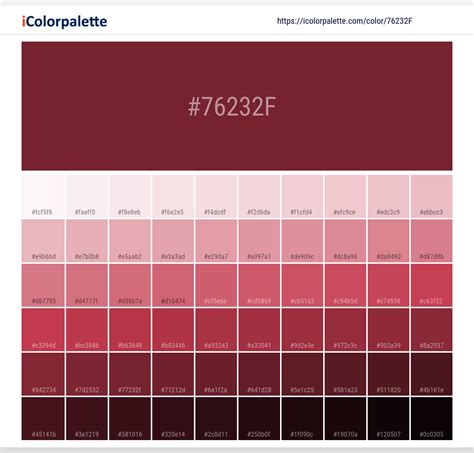 Pantone 188 C Color Hex Color Code 76232f Information Hsl Rgb