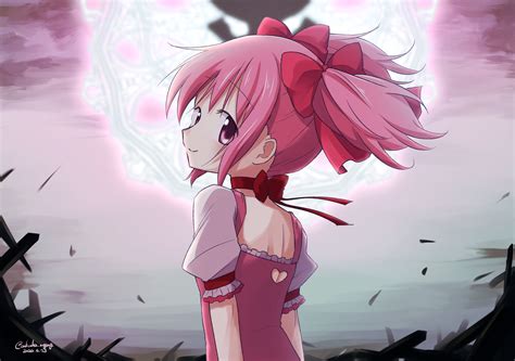 Download Pink Eyes Pink Hair Madoka Kaname Anime Puella Magi Madoka Magica Hd Wallpaper By いとぅー
