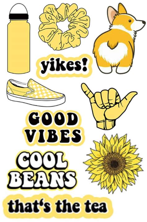 Yellow Aesthetic Sticker Pack Large X Aesthetic Stickers Sexiezpicz