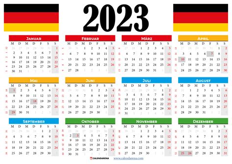 Kalender 2023 Deutschland Zum Ausdrucken Mit Feiertagen