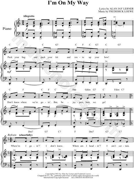 Part two with the same tune, but fell asleep before singing anything. "I'm On My Way" from 'Paint Your Wagon' Sheet Music in C ...