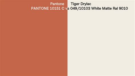 Pantone C Vs Tiger Drylac White Matte Ral Side By