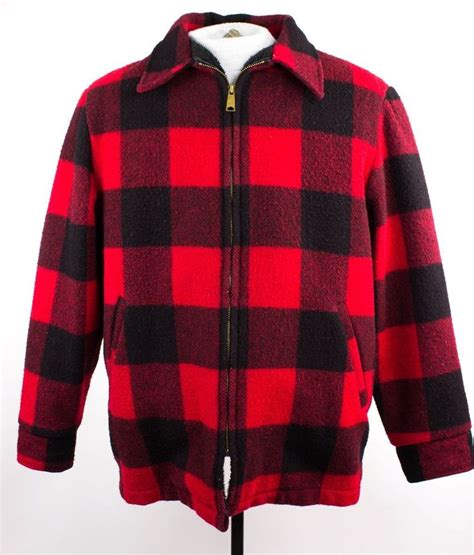 Vintage Woolrich Mens L Wool Lumberjack Buffalo Plaid Hunting Mackinaw