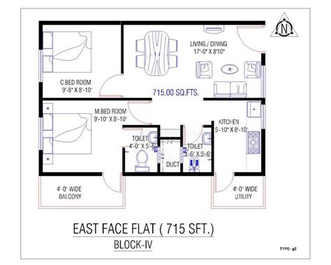Most Popular 27 800 Sq Ft House Plans 2 Bedroom North Facing