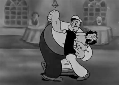 Popeye Almost Tangos With Bluto Still Taken From Cartoon