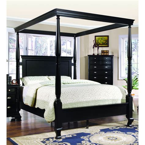 Queen Size Canopy Bedroom Furniture Farmhouse Canopy Bed Wooden Beds
