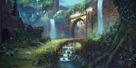 Anime Forest Temple Hd Wallpapers