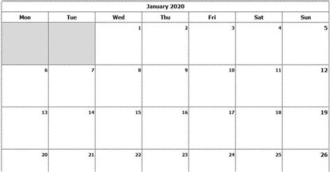 2020 Monthly Calendar Template Excel Flyer Template