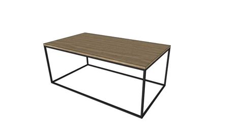 * clear tempered glass top. Large preview of 3D Model of west elm - Box Frame Coffee ...